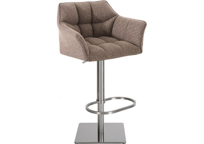 Tabouret de bar Damaso E, tissu marron terra