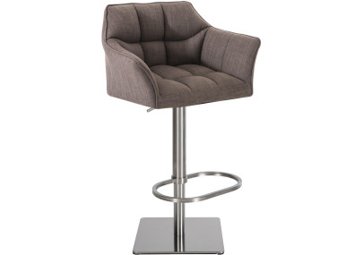 Tabouret de bar Damaso E, tissu gris