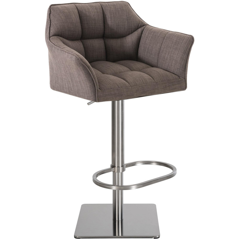 Tabouret de bar Damaso E, tissu gris