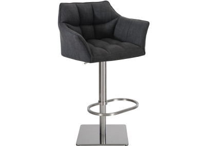 Tabouret de bar Damaso E, tissu gris foncé