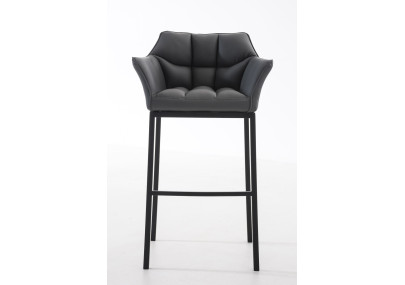 Taburete de bar Damaso B con estructura de 4 patas, gris