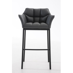 Tabouret de bar Damaso B à piètement 4 pieds, gris