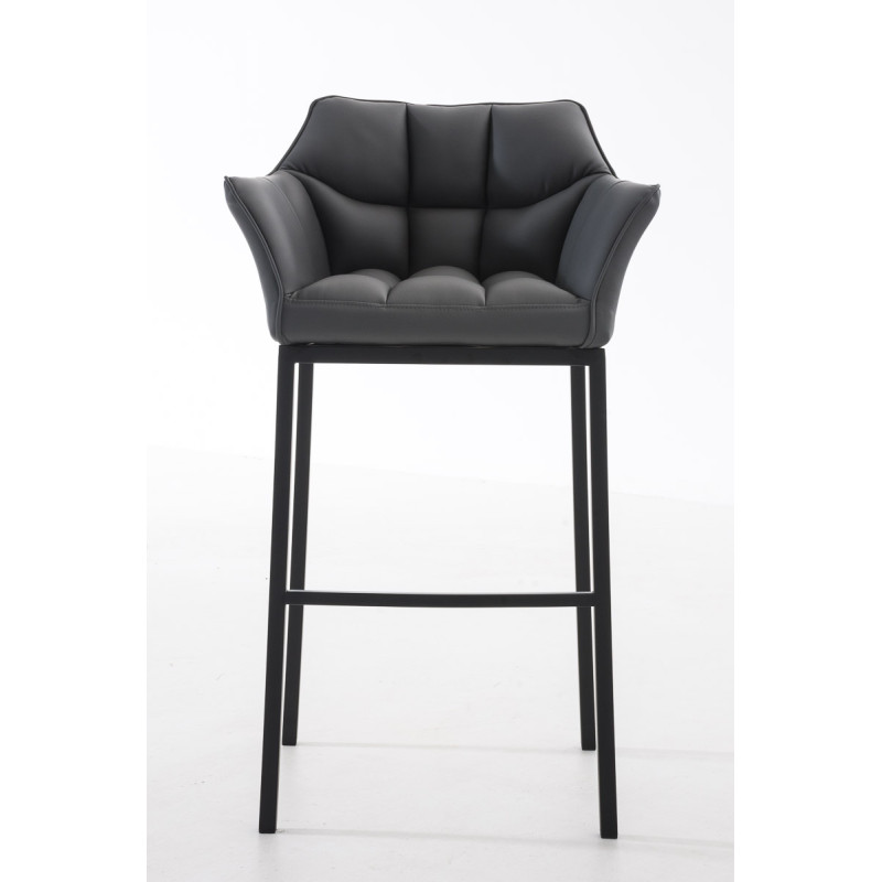 Sgabello da bar Damaso B con struttura a 4 gambe, grigio