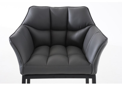 Taburete de bar Damaso B con estructura de 4 patas, gris