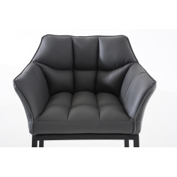 Sgabello da bar Damaso B con struttura a 4 gambe, grigio