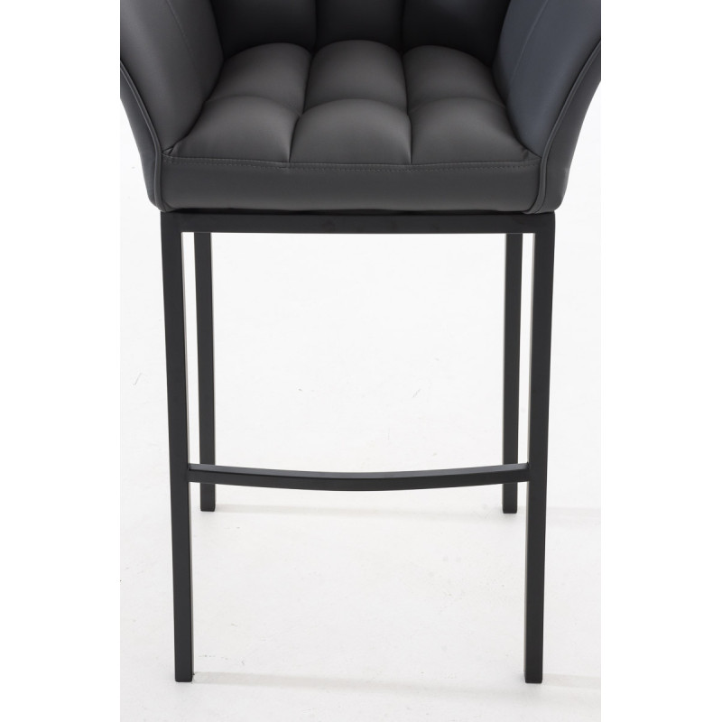 Sgabello da bar Damaso B con struttura a 4 gambe, grigio