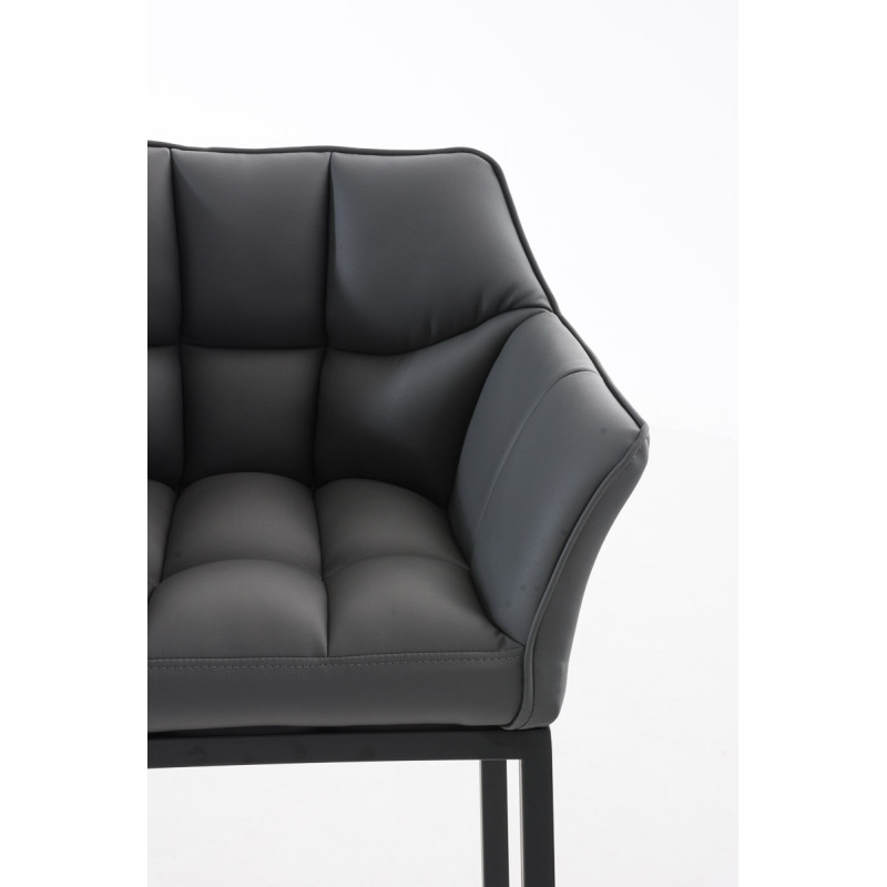 Sgabello da bar Damaso B con struttura a 4 gambe, grigio