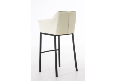 Taburete de bar Damaso B con estructura de 4 patas, color crema