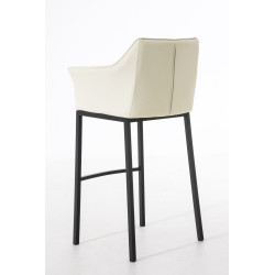 Taburete de bar Damaso B con estructura de 4 patas, color crema