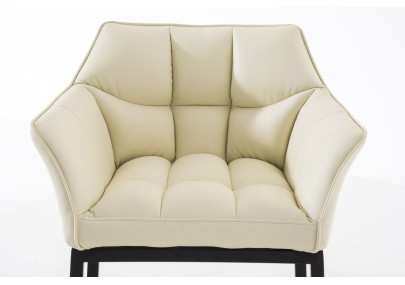 Taburete de bar Damaso B con estructura de 4 patas, color crema