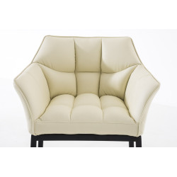 Tabouret de bar Damaso B avec piètement à 4 pieds crème