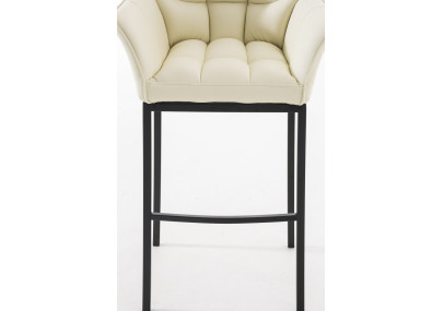 Taburete de bar Damaso B con estructura de 4 patas, color crema