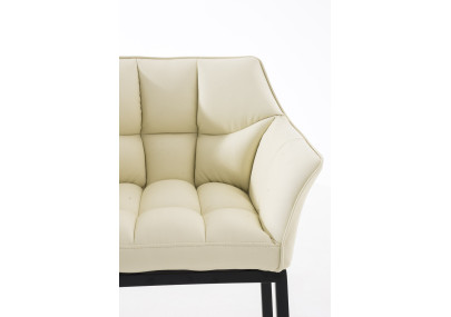 Taburete de bar Damaso B con estructura de 4 patas, color crema