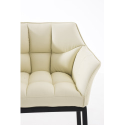 Taburete de bar Damaso B con estructura de 4 patas, color crema