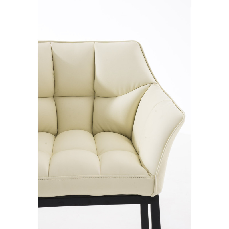 Tabouret de bar Damaso B avec piètement à 4 pieds crème