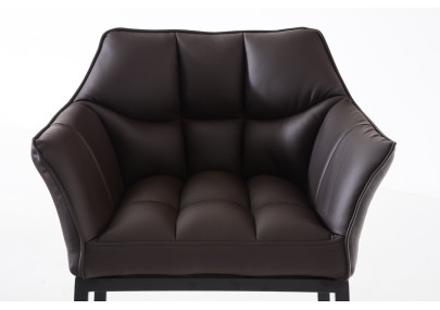 Sgabello da bar Damaso B con struttura a 4 gambe, marrone