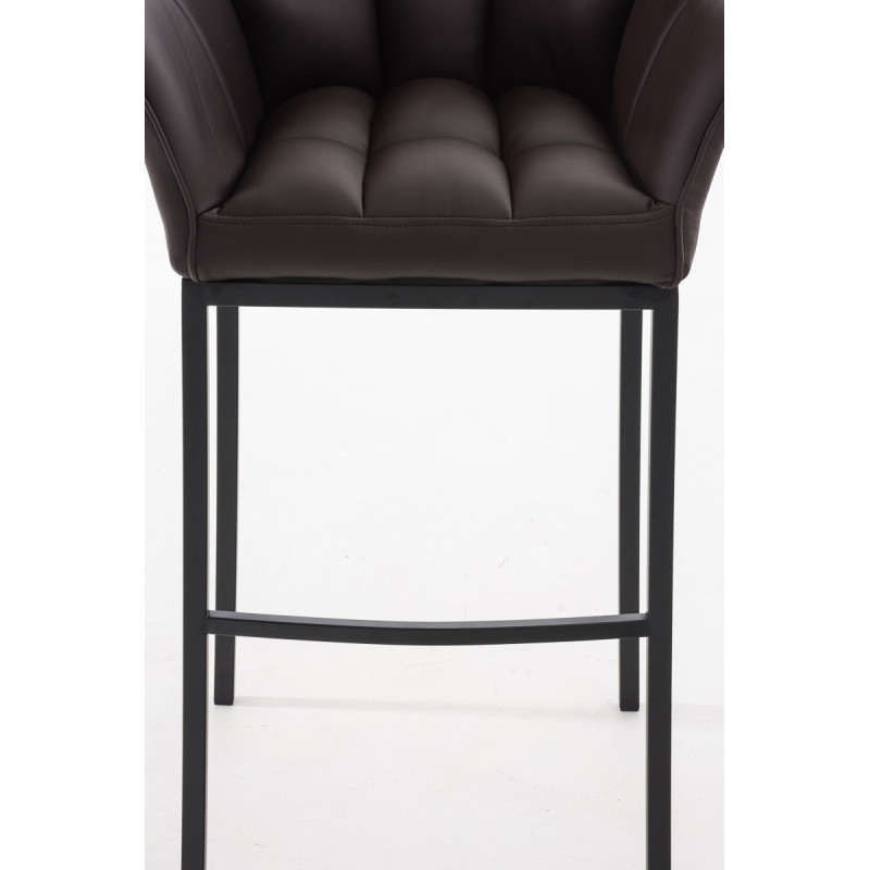 Sgabello da bar Damaso B con struttura a 4 gambe, marrone