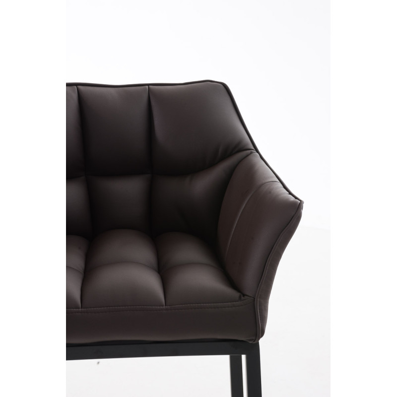 Sgabello da bar Damaso B con struttura a 4 gambe, marrone