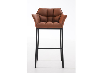 Taburete de bar Damaso B con estructura de 4 patas, marrón claro