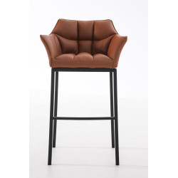 Taburete de bar Damaso B con estructura de 4 patas, marrón claro