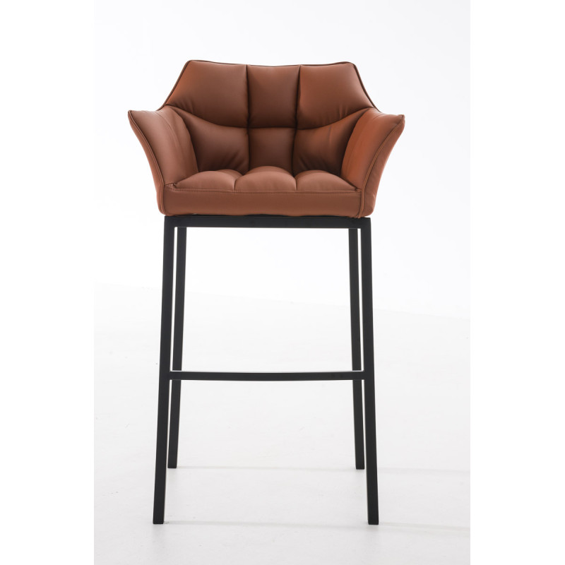 Tabouret de bar Damaso B à piètement 4 pieds, marron clair