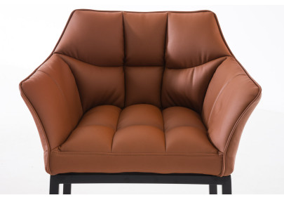 Sgabello da bar Damaso B con struttura a 4 gambe, marrone chiaro