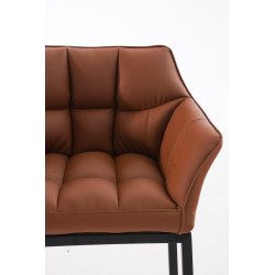 Taburete de bar Damaso B con estructura de 4 patas, marrón claro