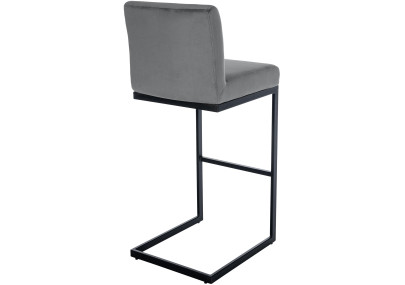 Tabouret de bar Hopewell velours B gris foncé