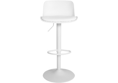 Ensemble de 2 tabourets de bar Almada, similicuir, blanc