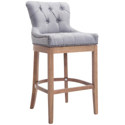 Sgabello da bar in tessuto Lakewood, grigio chiaro anticato