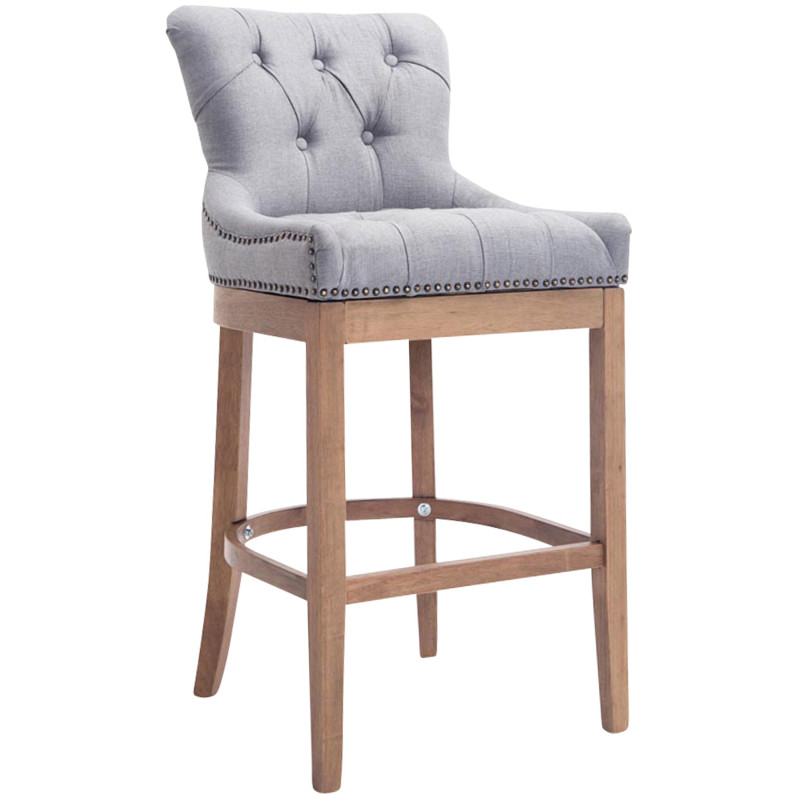 Tabouret de bar en tissu Lakewood, gris clair antique