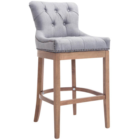 Tabouret de bar en tissu Lakewood, gris clair antique
