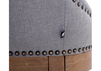 Sgabello da bar in tessuto Lakewood, grigio chiaro anticato