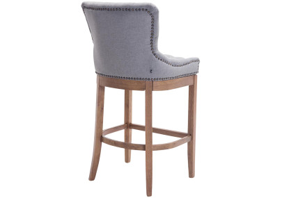 Sgabello da bar in tessuto Lakewood, grigio chiaro anticato
