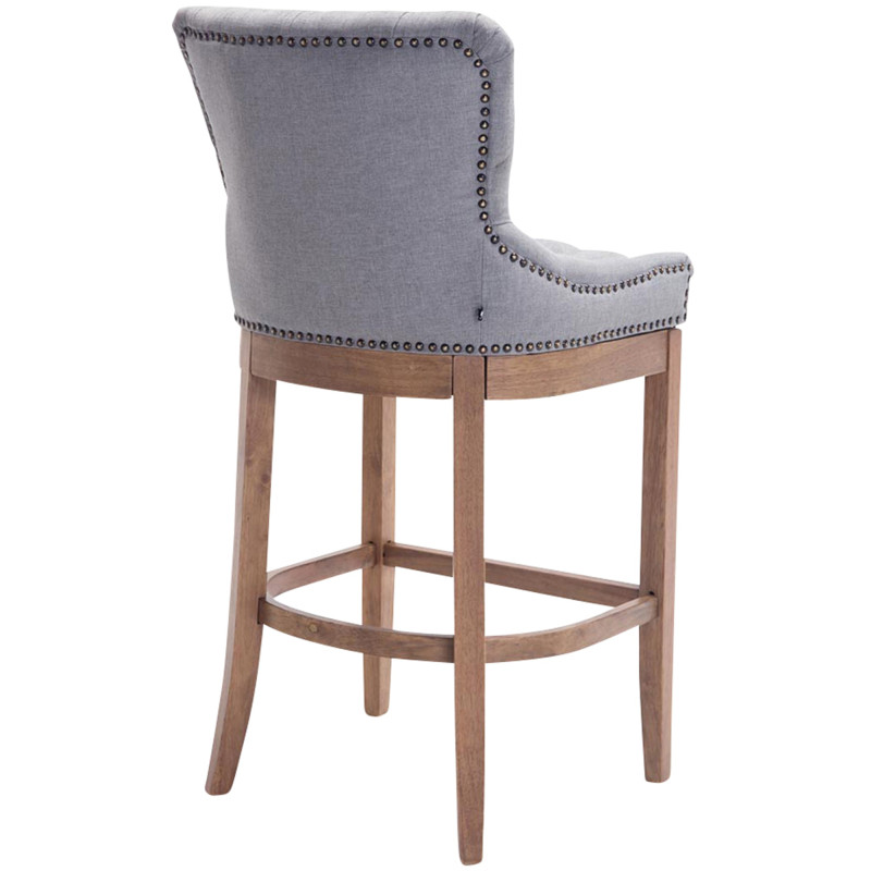 Sgabello da bar in tessuto Lakewood, grigio chiaro anticato