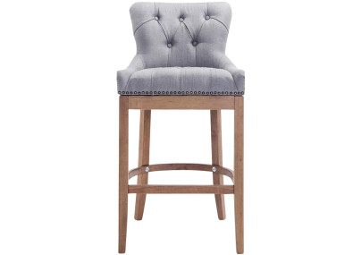 Tabouret de bar en tissu Lakewood, gris clair antique