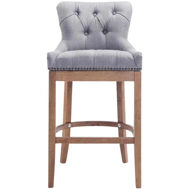 Tabouret de bar en tissu Lakewood, gris clair antique
