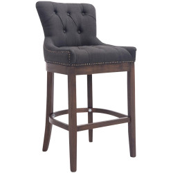 Sgabello da bar in tessuto Lakewood, grigio scuro anticato