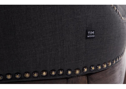 Taburete de bar tapizado en tela Lakewood, gris oscuro antiguo