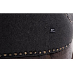 Taburete de bar tapizado en tela Lakewood, gris oscuro antiguo