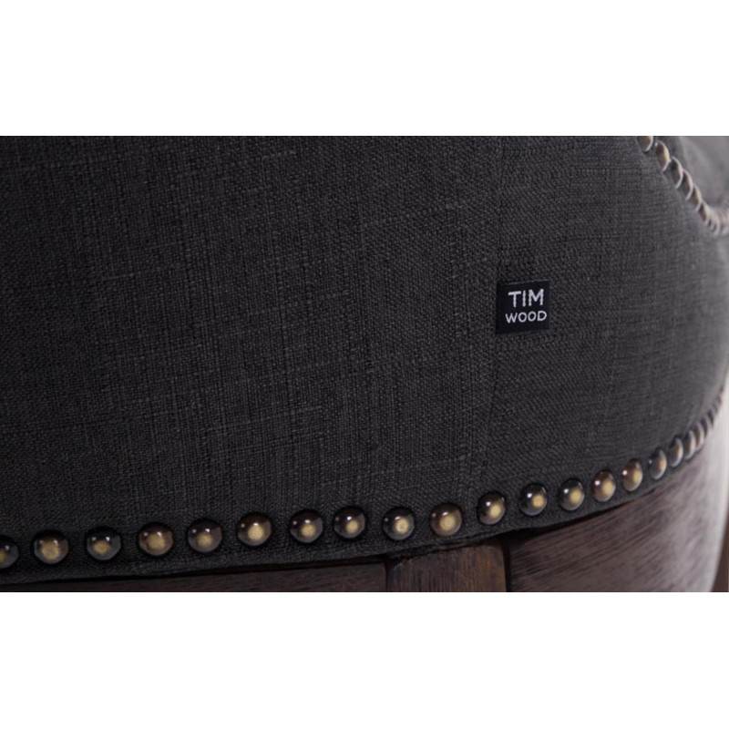 Sgabello da bar in tessuto Lakewood, grigio scuro anticato