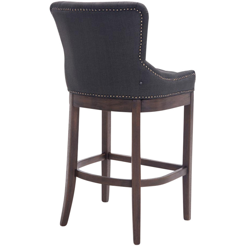 Tabouret de bar en tissu Lakewood, gris foncé antique