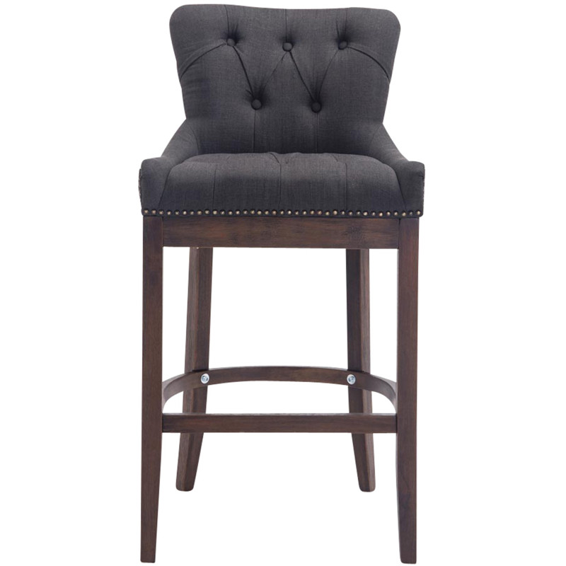 Tabouret de bar en tissu Lakewood, style antique gris foncé