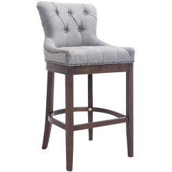 Tabouret de bar en tissu Lakewood, gris clair antique