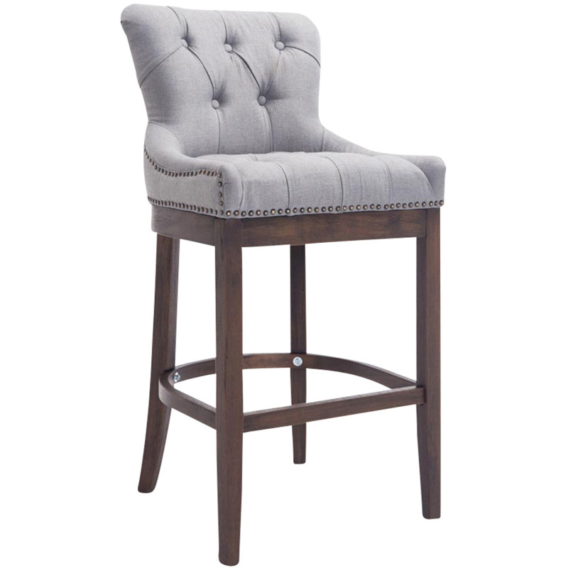 Tabouret de bar en tissu Lakewood, gris clair antique