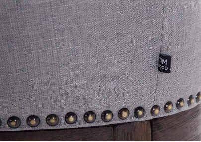 Taburete de bar tapizado en tela Lakewood, gris claro antiguo