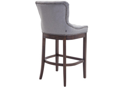 Sgabello da bar in tessuto Lakewood, grigio chiaro anticato