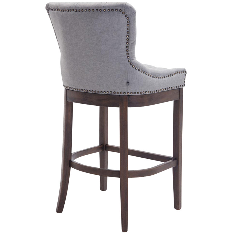 Tabouret de bar en tissu Lakewood, style antique gris clair