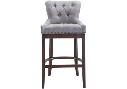 Sgabello da bar in tessuto Lakewood, grigio chiaro anticato