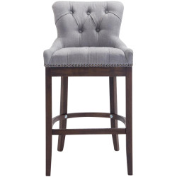 Tabouret de bar en tissu Lakewood, gris clair antique